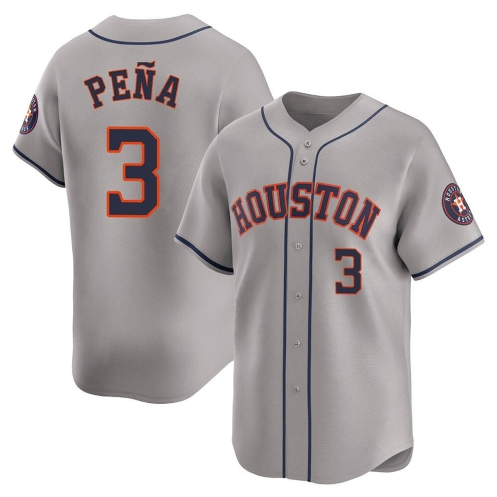 H.Astros #3 Jeremy Pe?a Player Gray Home Limited Ddoa Stitched Jerseys