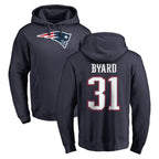 NE.Patriots #31 Kevin Byard Player Navy LOGO Pullover Hoodies Home Game Ddoa Stitched Jerseys