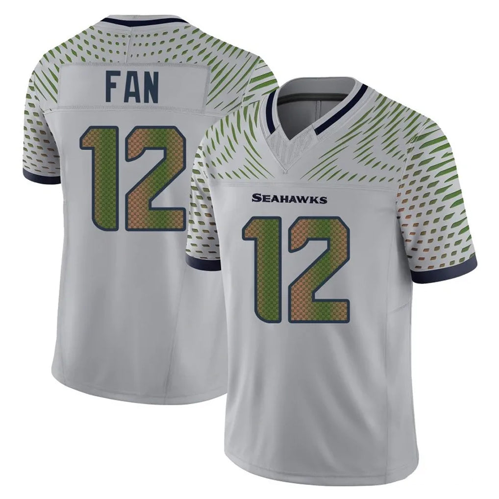 S.Seahawks #12 12th Fan Player Grey Limited 2025 Rivalries Collection Home Game Ddoa Stitched Jerseys