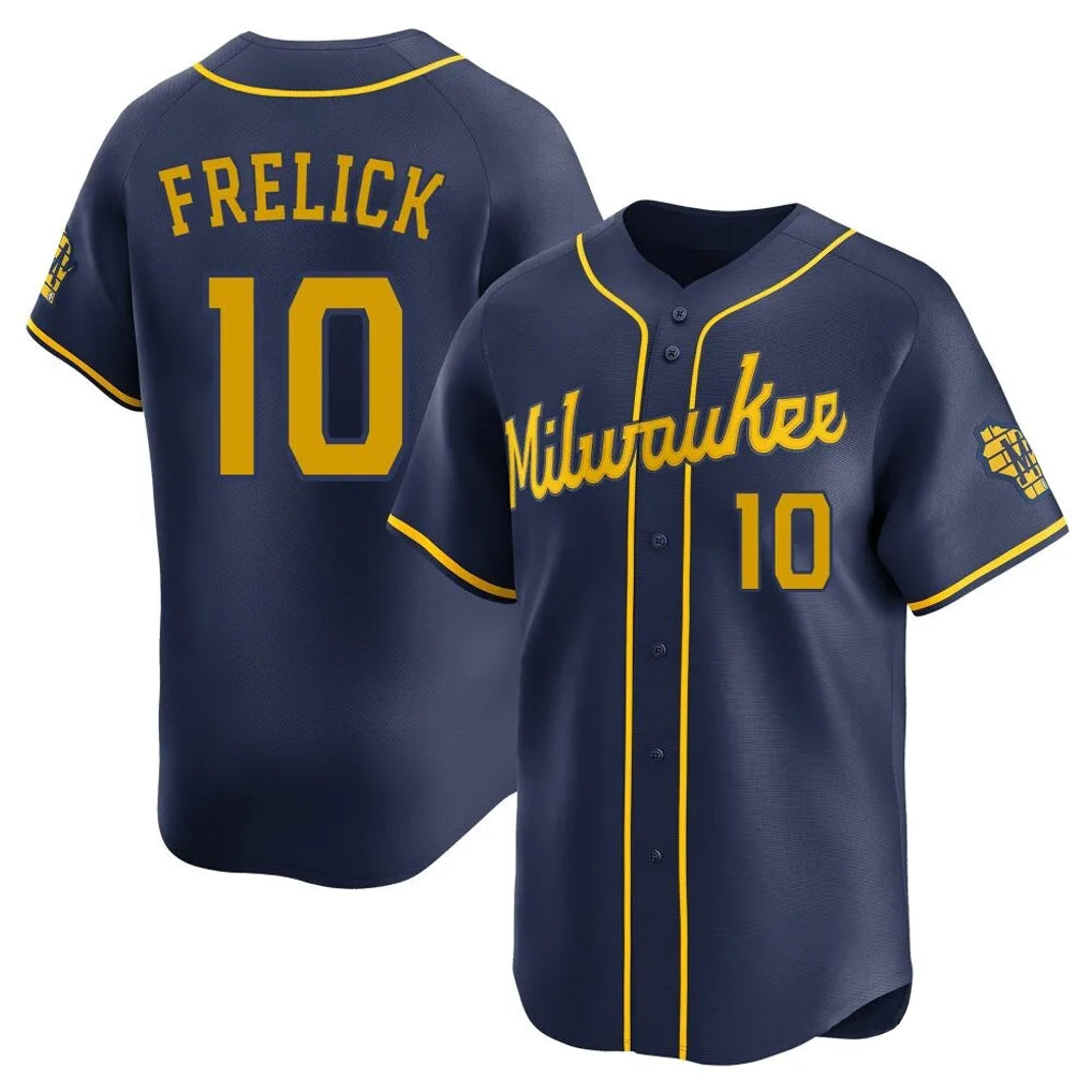 M.Brewers #10 Sal Frelick Player Navy Home Limited Ddoa Stitched Jerseys
