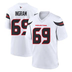 H.Texans #69 Ed Ingram Player White Home Game Ddoa Stitched Jerseys