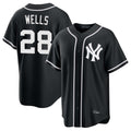 NY.Yankees #28 Austin Wells Player Black Out Game Home Ddoa Stitched Jerseys