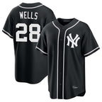 NY.Yankees #28 Austin Wells Player Black Out Game Home Ddoa Stitched Jerseys