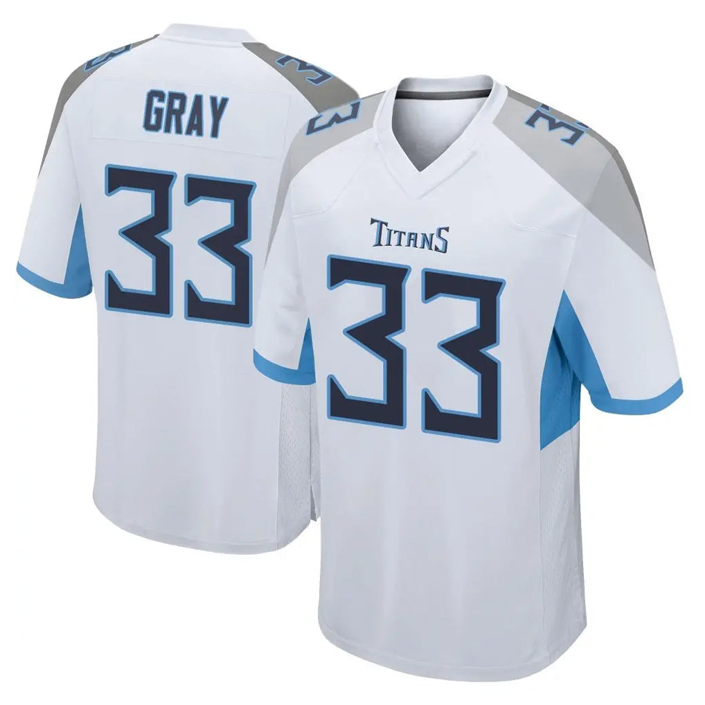 T.Titans #33 Cedric Gray Player White Home Game Ddoa Stitched Jerseys