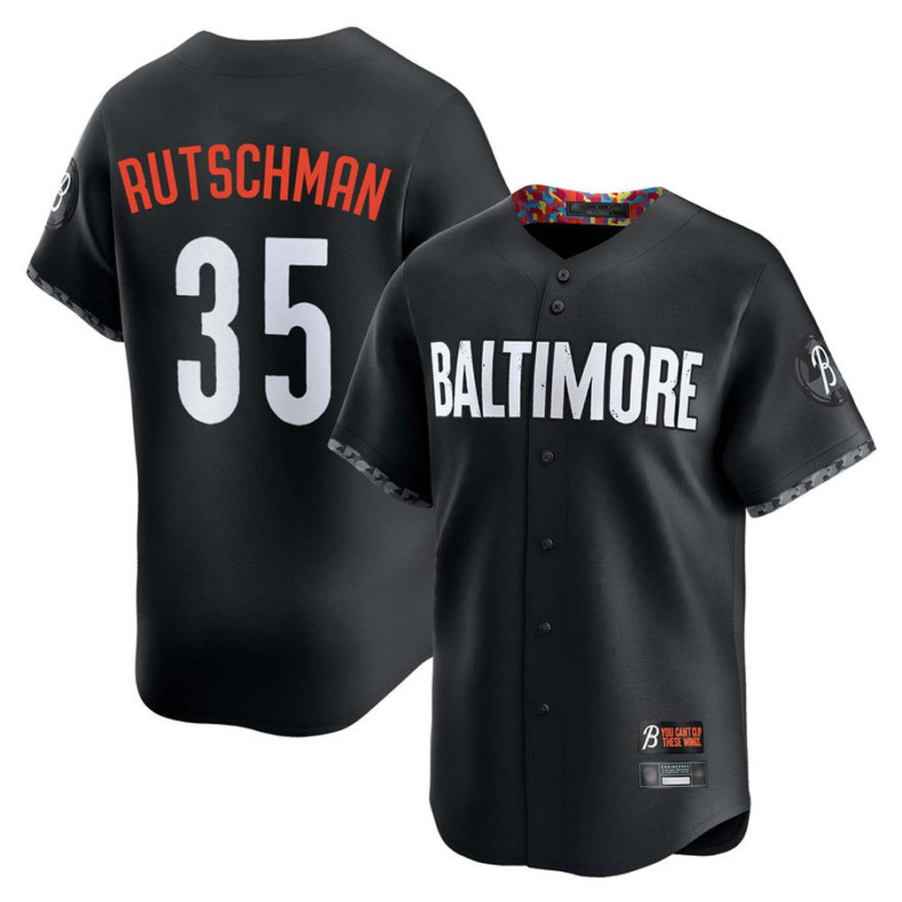 B.Orioles #35 Adley Rutschman Player Black City Connect Limited Home Game Ddoa Stitched Jerseys