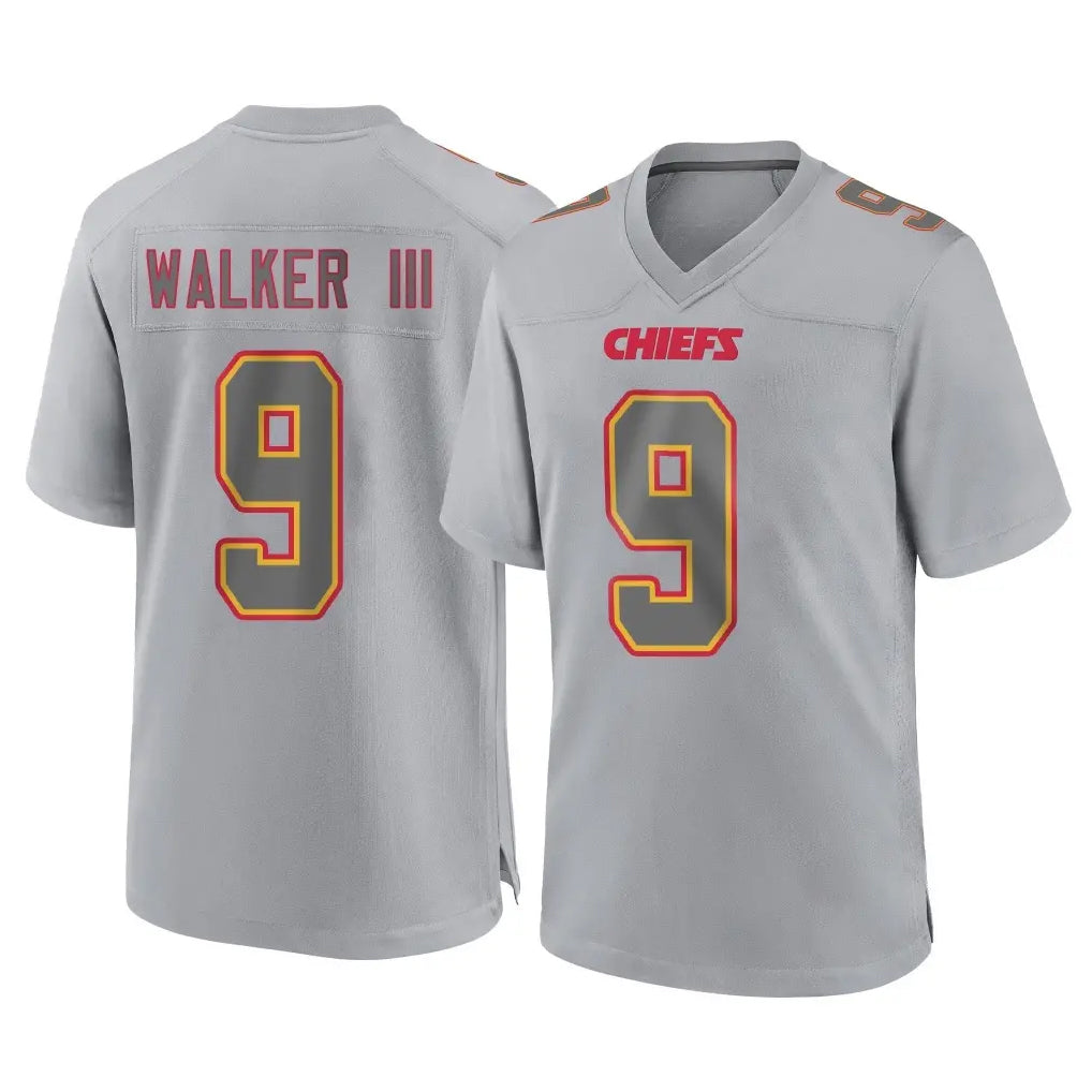 KC.Chiefs #9 Kenneth Walker III Player Gray Atmosphere Fashion Game Ddoa Stitched Jerseys