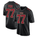 SF.49ers #77 Dominick Puni Player Black Fashion Home Game Ddoa Stitched Jerseys