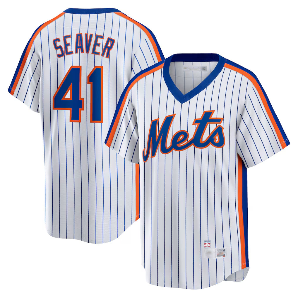 NY.Mets #41 Tom Seaver Player White Cooperstown Collection T-shirt Home Ddoa Stitched Jerseys