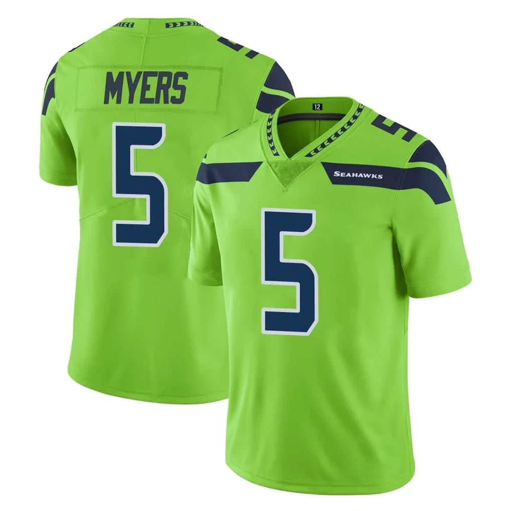 S.Seahawks #5 Jason Myers Player Green Limited Color Rush Home Game Ddoa Stitched Jerseys