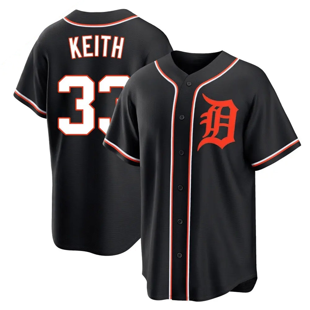 D.Tigers #33 Colt Keith Player Black Fashion Out Home Game Ddoa Stitched Jerseys