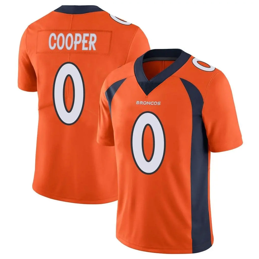 D.Broncos #0 Jonathon Cooper Player Orange Color Vapor Untouchable Limited Game Ddoa Stitched Jerseys