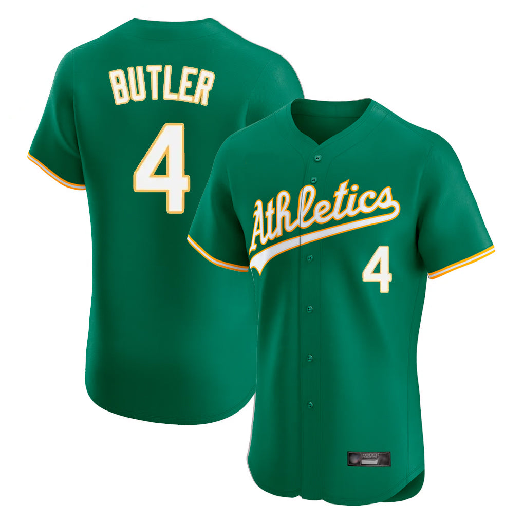 Athletics #4 Lawrence Butler Player Kelly Green Limited Elite Home Game Ddoa Stitched Jerseys