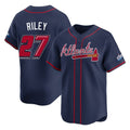 A.Braves #27 Austin Riley Player Navy 2025 Speedway Classic Home Game Ddoa Stitched Jerseys