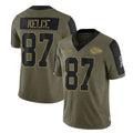 KC.Chiefs #87 Travis Kelce Player Olive Salute To Service Limited Game Ddoa Stitched Jerseys