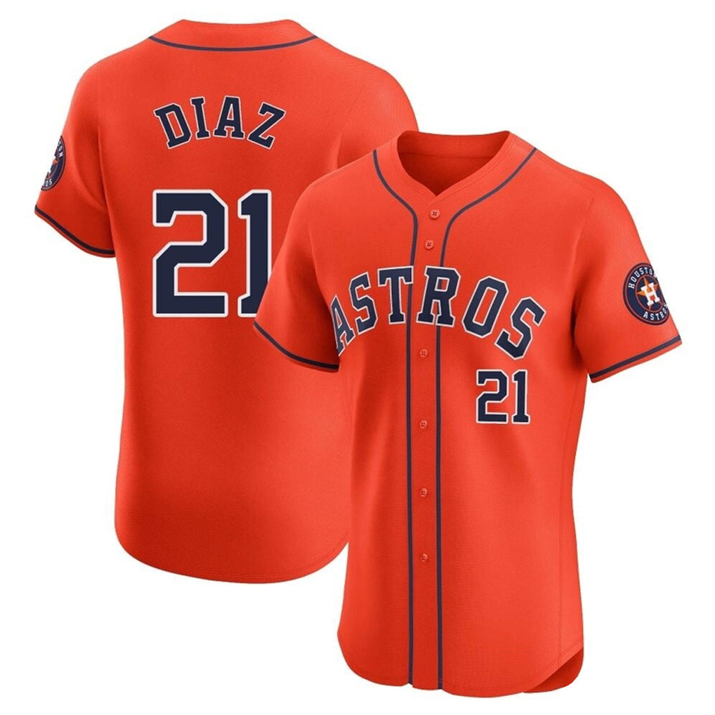 H.Astros #21 Yainer Diaz Player Orange Home Limited Elite Ddoa Stitched Jerseys