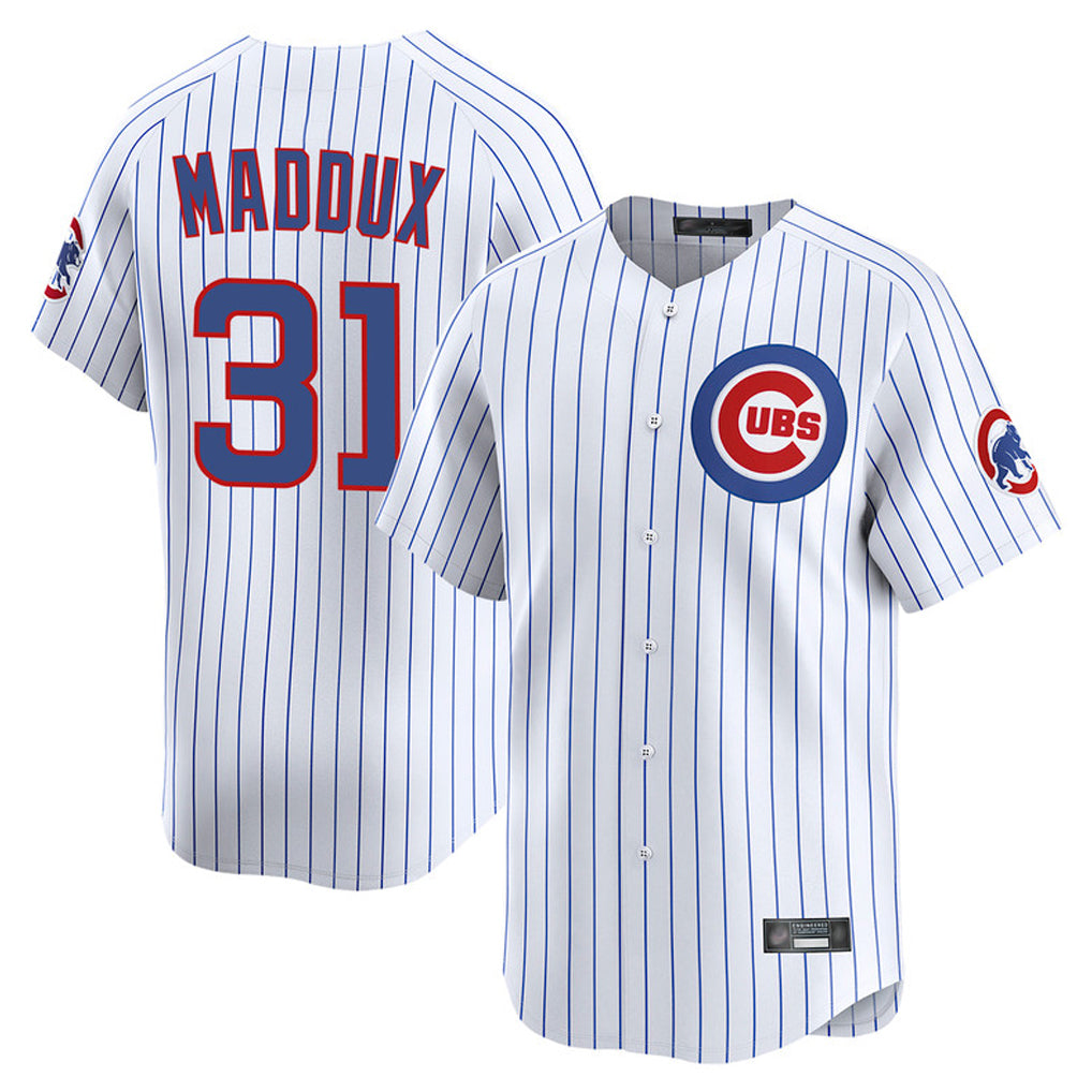 C.Cubs #31 Greg Maddux Player White Limited Home Game Ddoa Stitched Jerseys