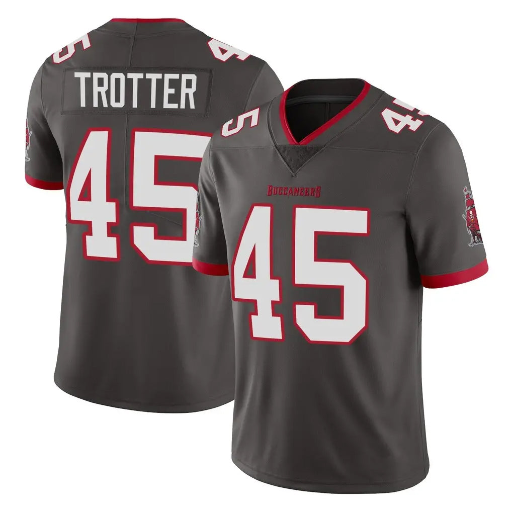 TB.Buccaneers #45 Josiah Trotte Player Pewter Limited Alternate Vapor Home Game Ddoa Stitched Jerseys