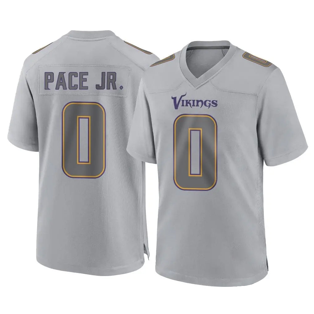 M.Vikings #0 Ivan Pace Jr. Player Gray Atmosphere Fashion Home Game Ddoa Stitched Jerseys