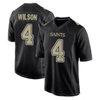 NO.Saints #4 Zach Wilson Player Black Carbon Fashion Home Game Ddoa Stitched Jerseys
