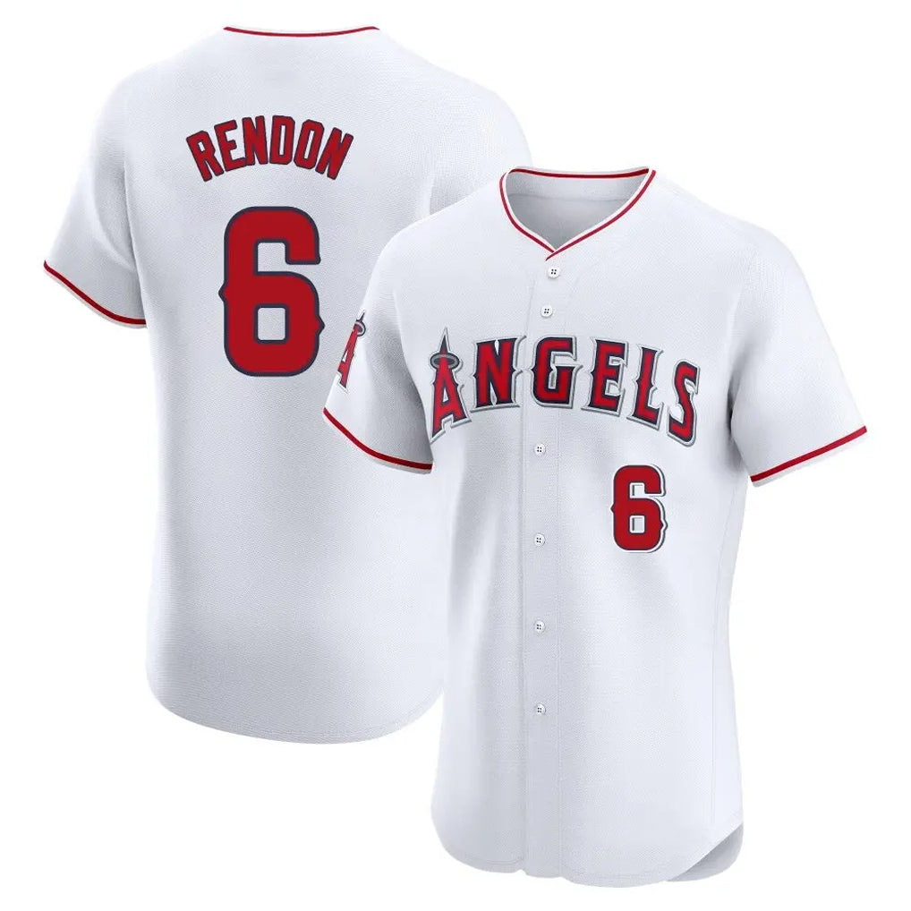 LA.Angels #6 Anthony Rendon Player White Limited Elite Ddoa Stitched Home Jerseys