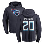 T.Titans #20 Tony Pollard Player Navy Logo Pullover Hoodies Home Game Ddoa Stitched Jerseys