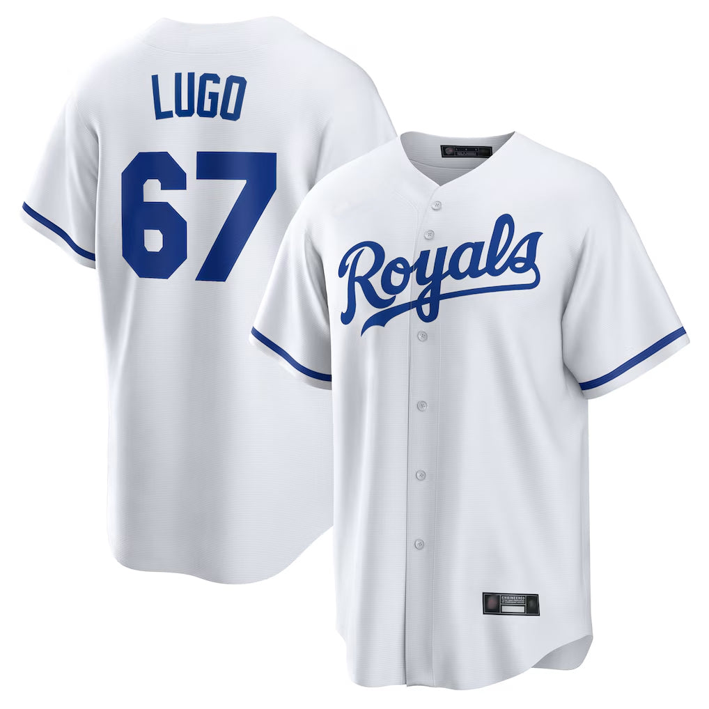 KC.Royals #67 Seth Lugo Player White Home Game Ddoa Stitched Jerseys