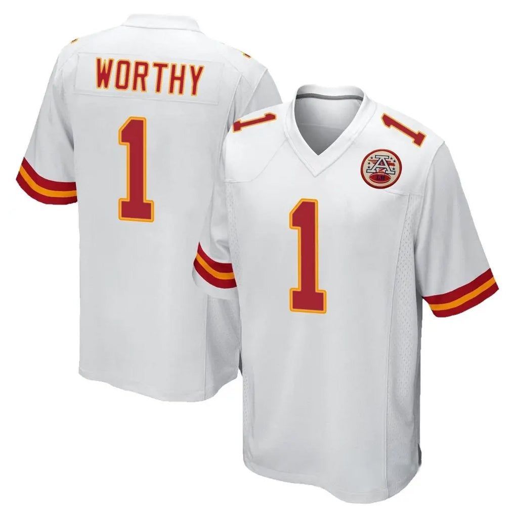KC.Chiefs #1 Xavier Worthy Player White Home Game Ddoa Stitched Jerseys