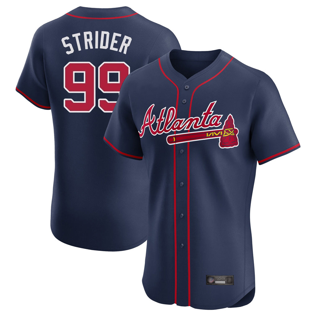 A.Braves #99 Spencer Strider Player Navy Limited Elite Home Game Ddoa Stitched Jerseys