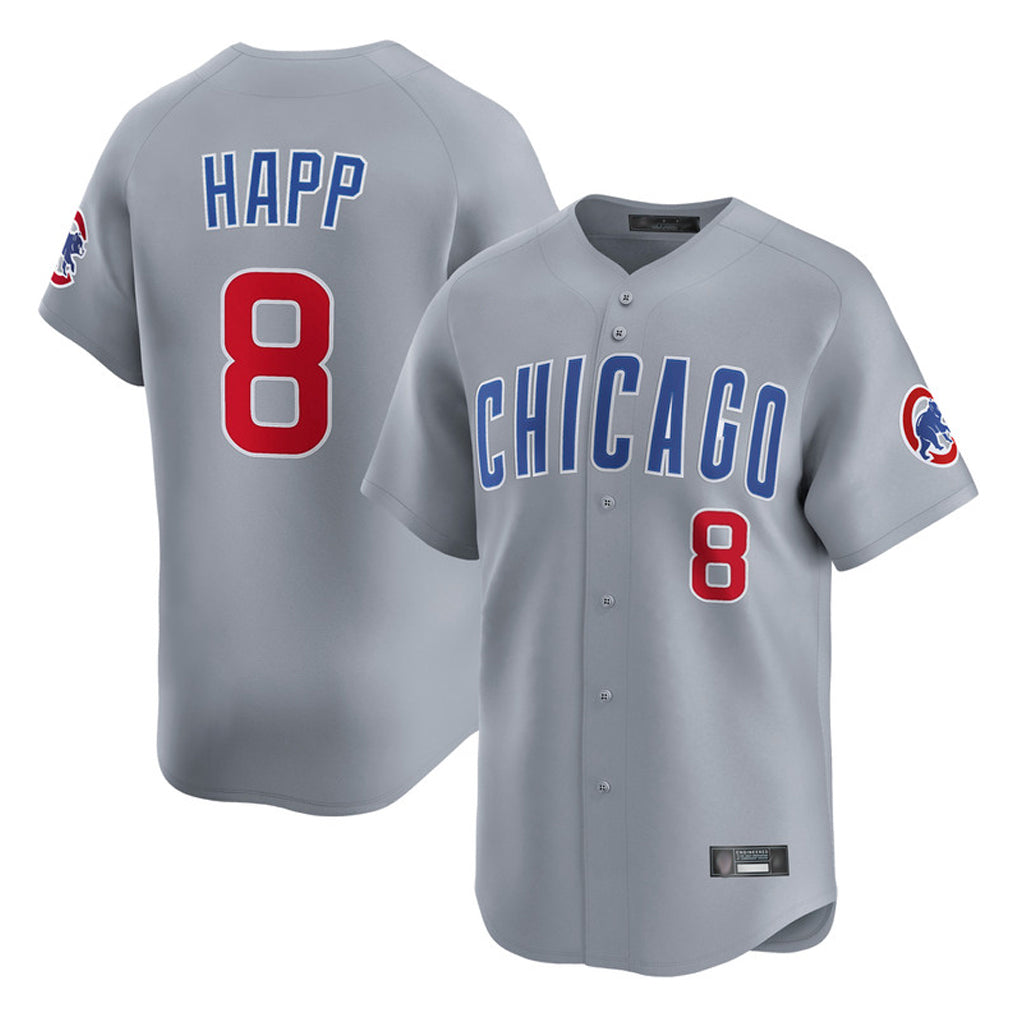 C.Cubs #8 Ian Happ Player Gray Road Limited Home Ddoa Stitched Jerseys