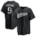 Athletics #9 Reggie Jackson Player Black Fashion Home Game Ddoa Stitched Jerseys