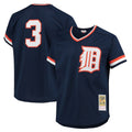 D.Tigers #3 Alan Trammell Player Navy Mitchell & Ness 1984 Mesh Batting Practice  T-shirt Ddoa Stitched Jerseys