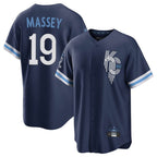 KC.Royals #19 Michael Massey Player Navy City Connect Home Game Ddoa Stitched Jerseys