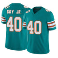 M.Dolphins #40 Willie Gay Jr. Player Aqua Limited Alternate Vapor F.U.S.E. Home Game Ddoa Stitched Jerseys