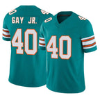 M.Dolphins #40 Willie Gay Jr. Player Aqua Limited Alternate Vapor F.U.S.E. Home Game Ddoa Stitched Jerseys