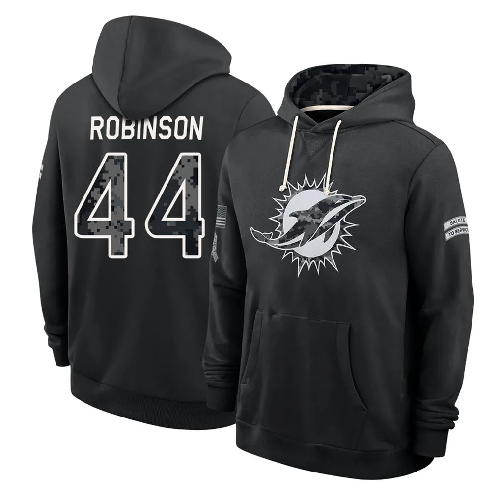M.Dolphins #44 Chop Robinson Player 2026 Black Logo Pullover Hoodies Limited Game Ddoa Stitched Jerseys