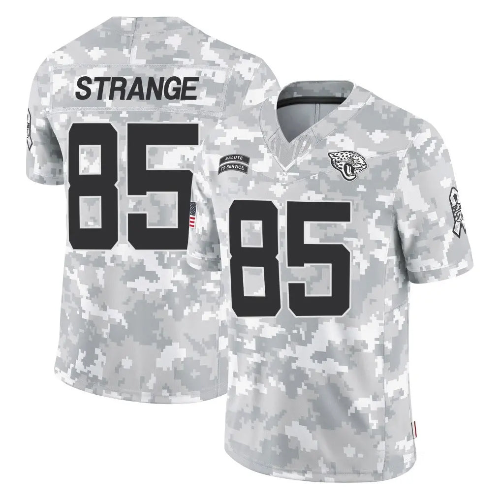 J.Jaguars #85 Brenton Strange Player Arctic Camo Salute To Service Limited Game Ddoa Stitched Jerseys