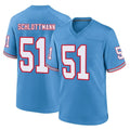 T.Titans #51 Austin Schlottmann Player Light Blue Oilers Throwback Home Game Ddoa Stitched Jerseys