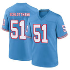 T.Titans #51 Austin Schlottmann Player Light Blue Oilers Throwback Home Game Ddoa Stitched Jerseys