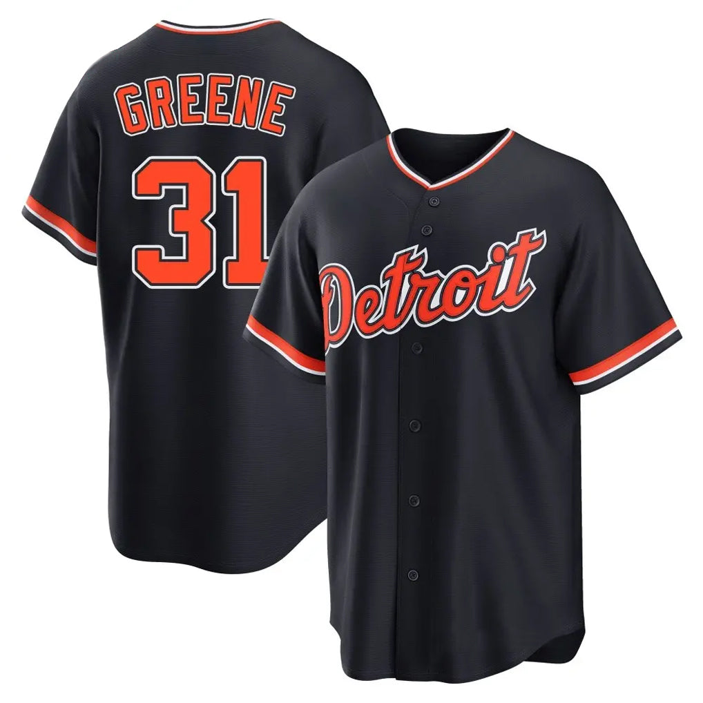 D.Tigers #31 Riley Greene Player Navy Home Game Ddoa Stitched Jerseys