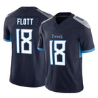 T.Titans #18 Cor'Dale Flott Player Navy Limited Vapor F.U.S.E. Home Game Ddoa Stitched Jerseys