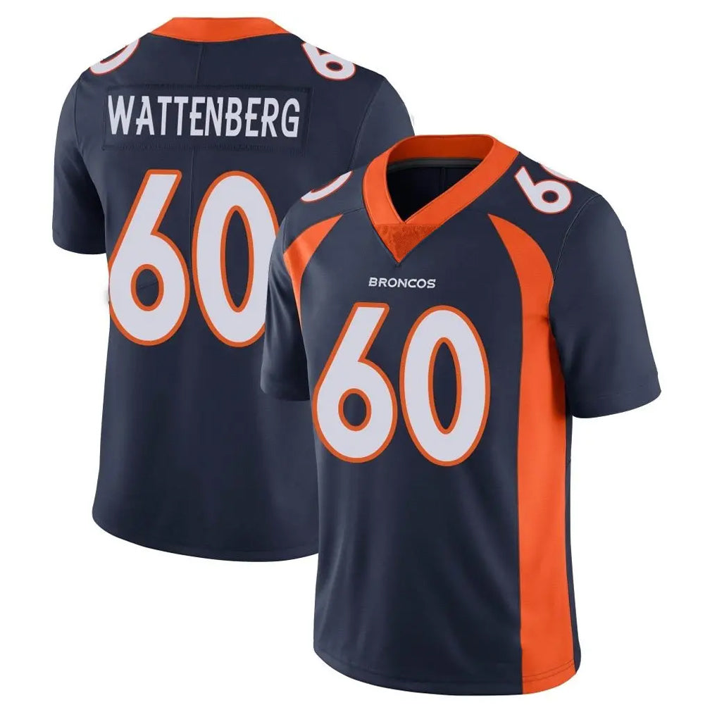 D.Broncos #60 Luke Wattenberg Player Navy Vapor Untouchable Limited Game Ddoa Stitched Jerseys