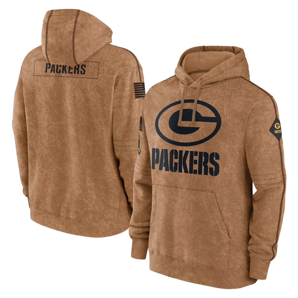 GB.Packers ## Packers Blank Player Brown Salute to Service Hoodies Limited Game Ddoa Stitched Jerseys