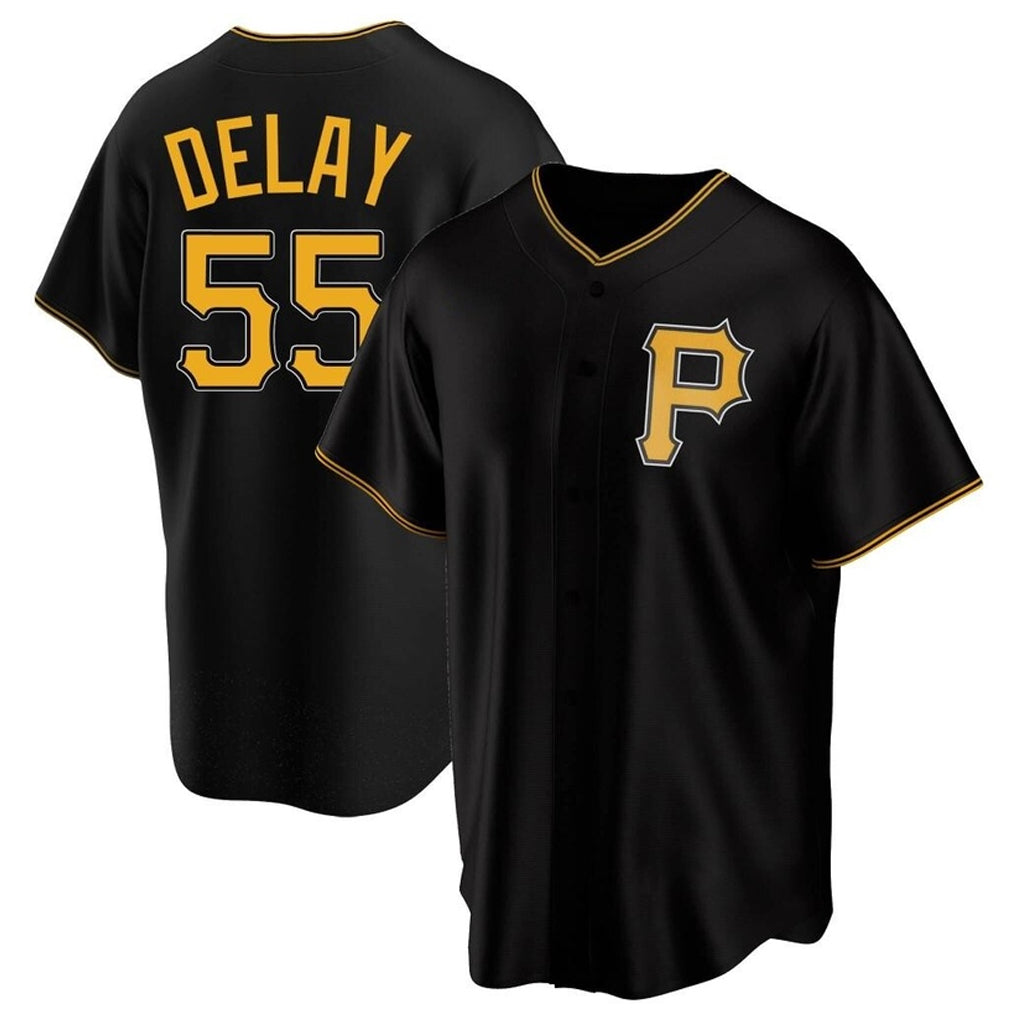 P.Pirates #55 Jason Delay Player Black Alternate 2025 Home Game Ddoa Stitched Jerseys