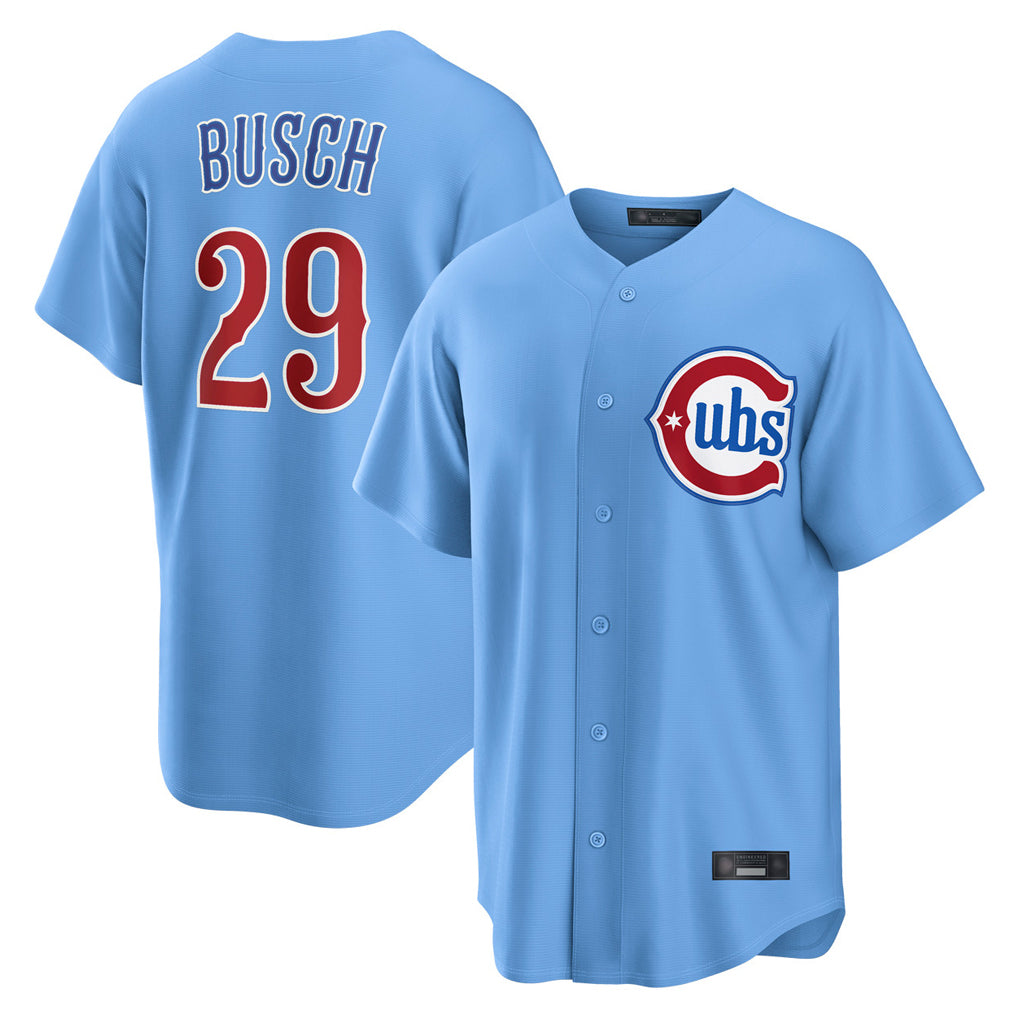 C.Cubs #29 Michael Busch Player Light Blue Home Game Ddoa Stitched Jerseys