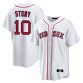 B.Red Sox #10 Trevor Story Player White Home Game Ddoa Stitched Jerseys