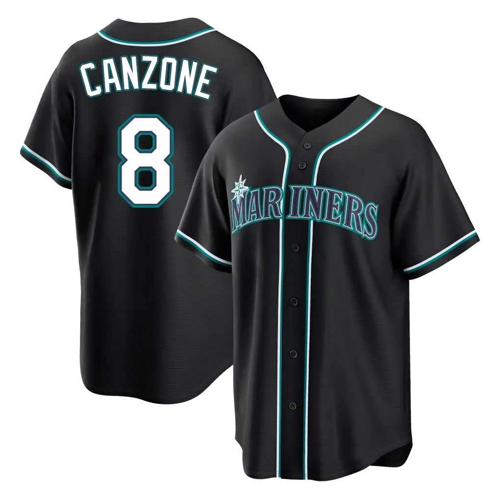 S.Mariners #8 Dominic Canzone Player Black Fashion Home Limited Ddoa Stitched Jerseys