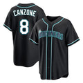 S.Mariners #8 Dominic Canzone Player Black Fashion Home Limited Ddoa Stitched Jerseys