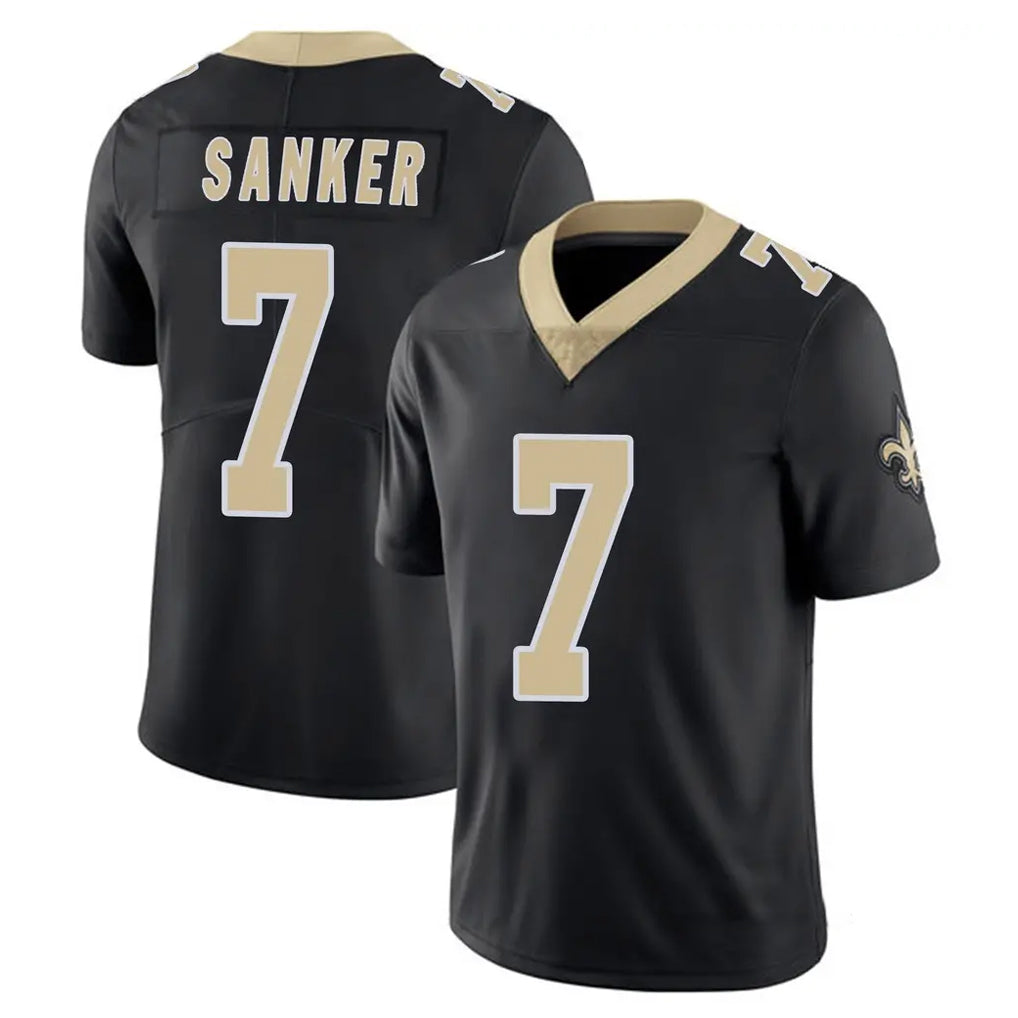 NO.Saints #7 Jonas Sanker Player Black Limited Vapor Untouchable Home Game Ddoa Stitched Jerseys