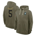 M.Dolphins #5 Jaylen Wright Player Olive Salute to Service Pullover Hoodies Limited Ddoa Stitched Jerseys