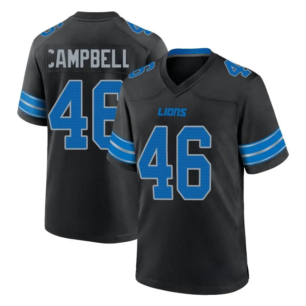 D.Lions #46 Jack Campbell Player Black Alternate Home Game Ddoa Stitched Jerseys